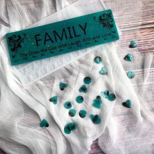 Crystal Epoxy Resin Mold Love Heart Pendant Wall Calendar Listed Silicone Mould DIY Crafts Decorations Ornaments Casting Tools