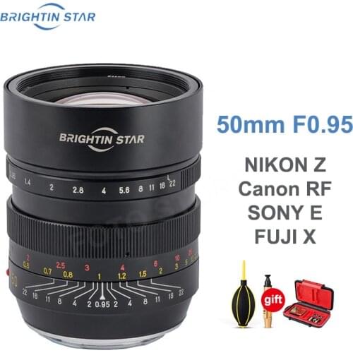 Brightin Star 50mm F0.95 Lens Full Frame Large Aperture Portrait Lens for Fuji X,Sony E,Nikon Z,Canon RF,L mount Cameras