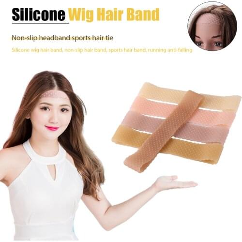 Silicon Wig Band Elastic Wig Grip Brown Transparent Black Headband For Fix Wigs Beige Hair Band Without Gel Or Glue Non Slip