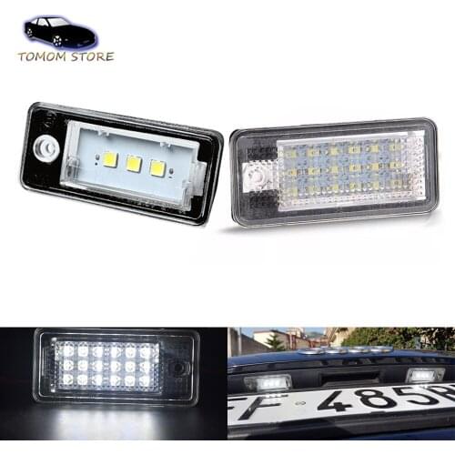Canbus LED Rear License Number Plate Lights For Audi Q7 4L Q8 S8 RS6 C6 A6 C6 A5 8F Cabriolet RS4 B6 B7 A4 B7 A3 Cariolet A3 8P