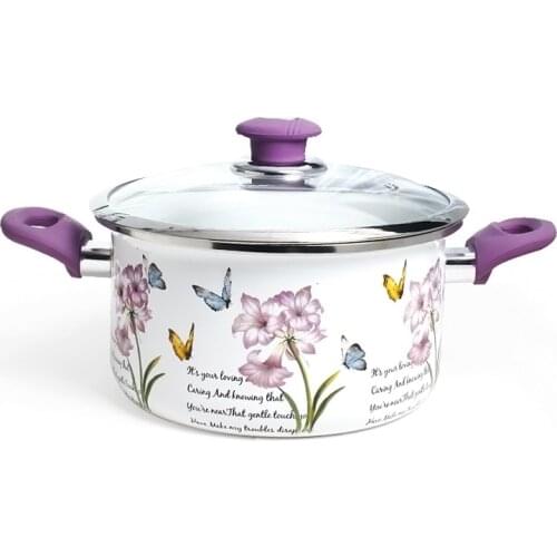 Thick Enamel Soup Pot 24cm Cooker Pot Induction Cooker Universal Pot Cookware Stock Pots Cookware Hotpot