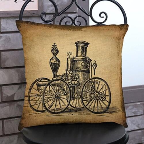 Vintage Car Camera Telephone Style Cushion Throw Pillows Europe Classic Retro Cotton Linen Home Decoration Sofa Chair Pillowcase