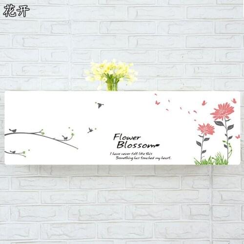 Indoor Air Conditioner Cover Wall Mounted Decorative Hood 74 79 81 83 86 89 95 105 x 30 x 20cm Plum blossom Flower Birds White