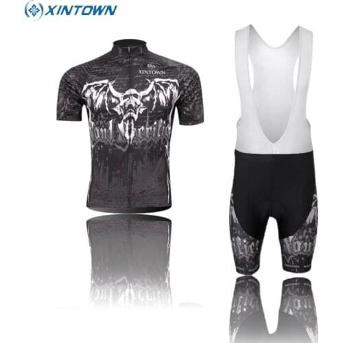 XINTOWN Team Mens Ropa Ciclismo Sportswear Cycling Jersey & Bib Short Pants Sets Road Bike Bicycle Clothing Suit Skeleton