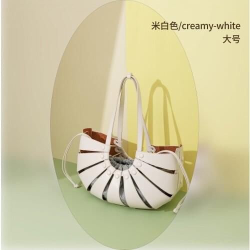 Vegetable Basket Ladys Bag 2021 Fashion Beach Handbags Hollow Out Design Semicircle Saddle Bag For Women Shoulder Bag