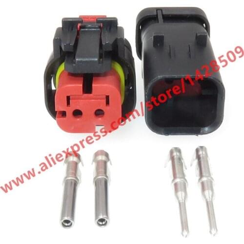 20 Sets 2 Pin Car Auto Camshaft Sensor Plug Female Male Waterproof Electrical Wiring Harness Connector For Cars Excavator