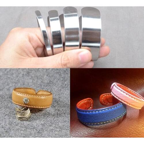 1pcs handmade DIY leather bracelet bracelet stainless steel inner core vegetable tanned leather ring shaping core 0.5/1/1.5/2CM