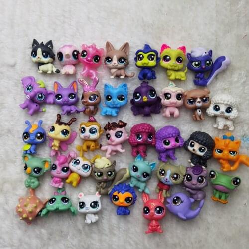1pcs can choose 2-3cm Old Pet Toys Cat Puppy Figure Mini Toy Figures Classic Little Pet Cat Dog Animal Action figures Toys