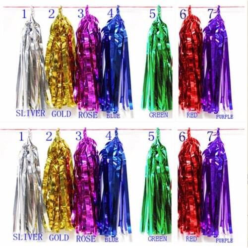 100pcs/lot 35cm,25cm long 25cm,12cm width Metallic color Tissue Tassel Garland, gold,sliver,blue red, green,used in wedding deco