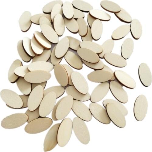 100PCS Blank Wood Pieces Slice Round Unfinished Cutout Hanging for Partyfavor Baby Shower Decor DIY Table Craft Christmas
