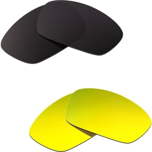 2 Pairs HKUCO Hijinx Sunglasses Polarized Replacement Lenses Black & 24K Gold 100% UVA & UVB Protection