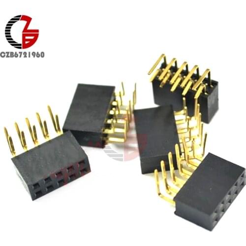 20PCS 2.54mm Pitch 2x5Pin Header Right Angle Female Double Row Socket Connector