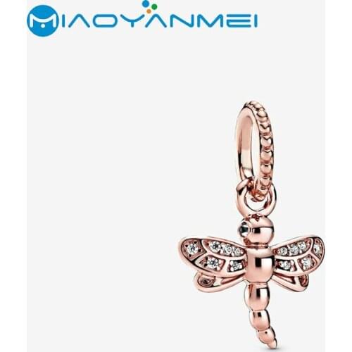 2020 Spring 925 Sterling Silver Beads Sparkling Dragonfly Pendant Charm fit Original Pandora Bracelets Women DIY Fashion Jewelry