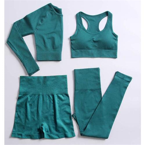 2021 2/3Pcs/Set Workout Clothes for Women Seamless Yoga Sets Female Fitness Suits Gym Running Leggings Outfits Sports Sportswear