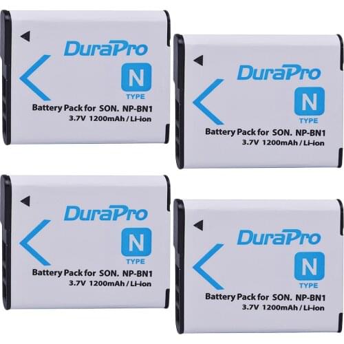 4PC 1200mAh NP-BN1 NP BN1 NPBN1 Rechargeable Camera Battery for SONY DSC TX9 T99 WX5 TX7 TX5 W390 W380 W350 W320 W360 QX100 W370