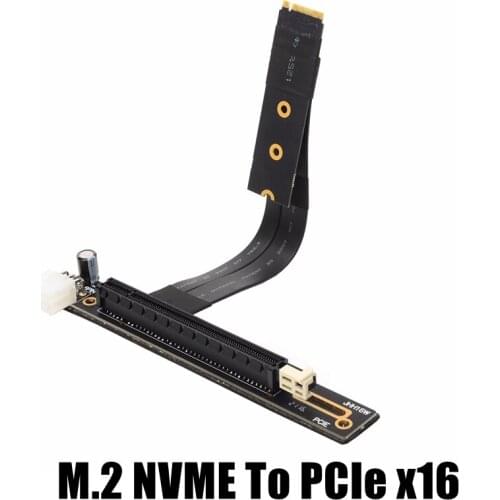 6pin Power M2 NVMe converter to PCIE x16 Graphics card built-in adapter M.2 mkey extension card pci-e 16x Flexible Flat Cable