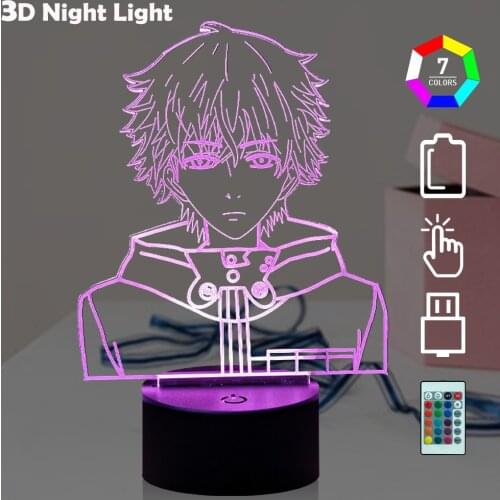 Anime night light ken kaneki Tokyo Ghoul Face Nightlight Reading Room Decor Led Light Birthday lighting