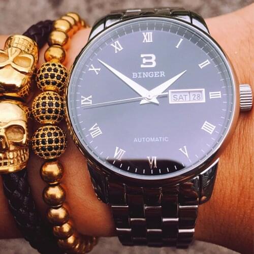 Switzerland BINGER Mens Watches luxury Top Brand Luminous Sapphire Waterproof Automatic Mechanical Watch Relogio Masculino 2019