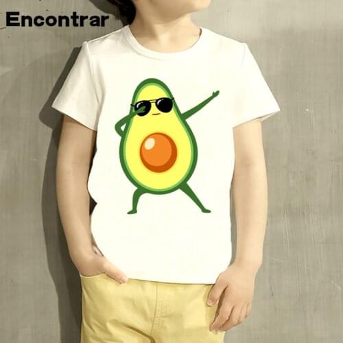 Dabbing Avocado With Sunglasses Design T Shirt Boys/Girls Casual Short Sleeve Tops Childrens Funny T-Shirt,HKP5108