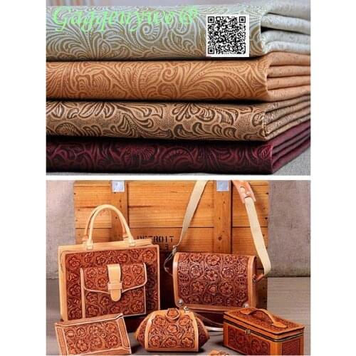 Gagqeuywe Pteris retro pattern bag leather fabric background decoration imitation leather fabric DIY material crafts leather