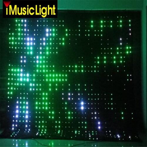 Customized product！LED lights be 3mx6m on a curtain Size 4mx6m Pxiel Pitch 9CM Stage LED Video Curtain PC& DMX Control