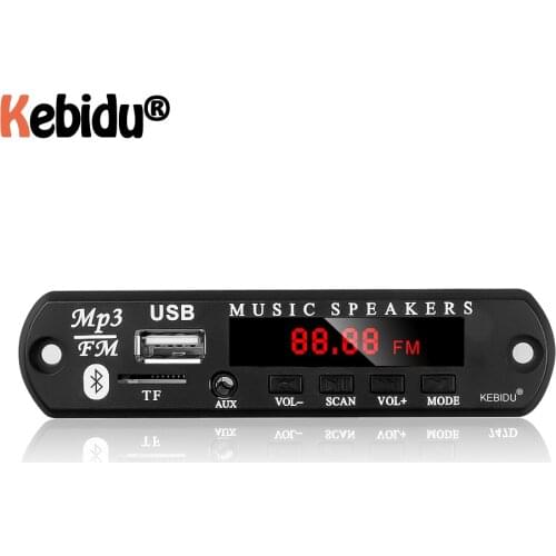 Kebidumei 12V MP3 Decoder Board Remote Module AUX 3.5 mm TF FM Radio Audio MP3 Player USB For Car Remote Music Speaker