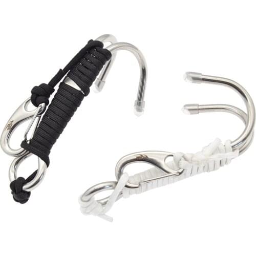 Hook Reef Hook Spiral Coil Lanyard Double Dual Double Underwater Hook Scuba Diving Reef Hook For Cave Dive