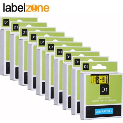 10Pcs black yellow 40918 tape compatible dymo d1 label printer 9mm*7m ribbon cassette for dymo label manager 160 lm280 dymo pnp