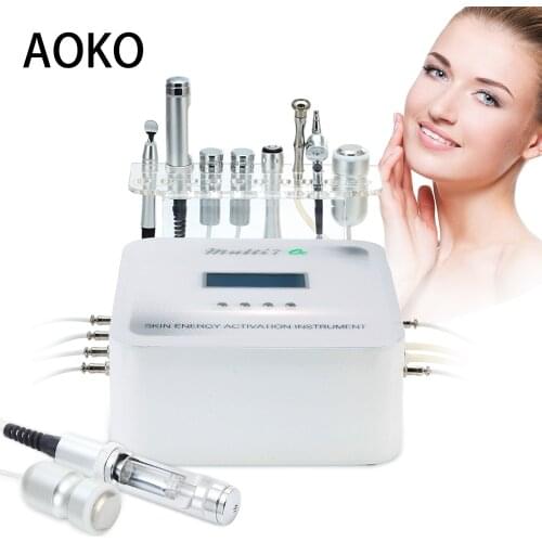 AOKO New RF Facial Eye skin care Device Microcurrent Skin Lifting Machine Cold Hammer Skin Scrubber Diamond Dermabrasion Machine