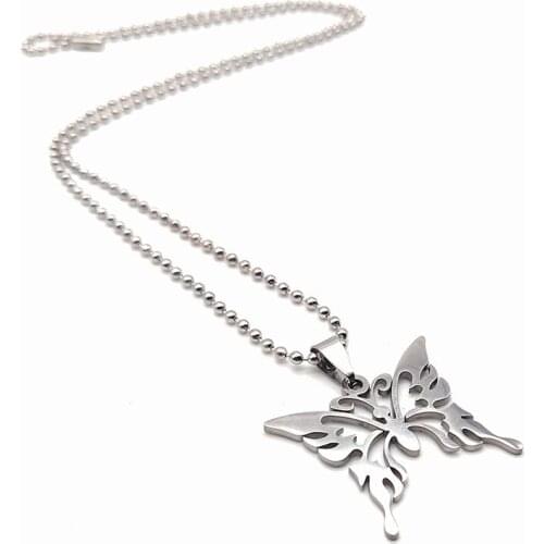 Frosty Wind Butterfly Round Beads Harajuku Personality Retro Wild Clavicle Necklace