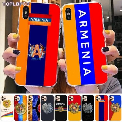 TOPLBPCS Armenia Armenians Flag Soft Phone Case Cover for iPhone 8 7 6 6S Plus X 5S SE 2020 XR 11 pro XS MAX