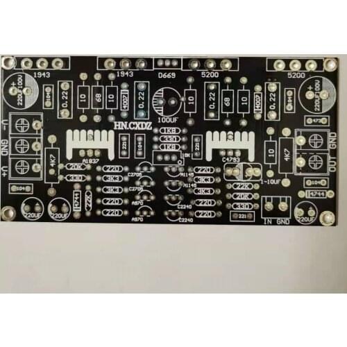 2SA1943/2SA5200 200W Single Channel High Audio Power Amplifier Circuit PCB Empty Board Working Voltage AC+-20-90V