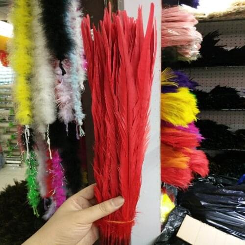Wholesale 10 Pcs Red Natural Pheasants Feathers 16-18inches/40-45cm DIY Stage Performances Decoration Clothing Accessories