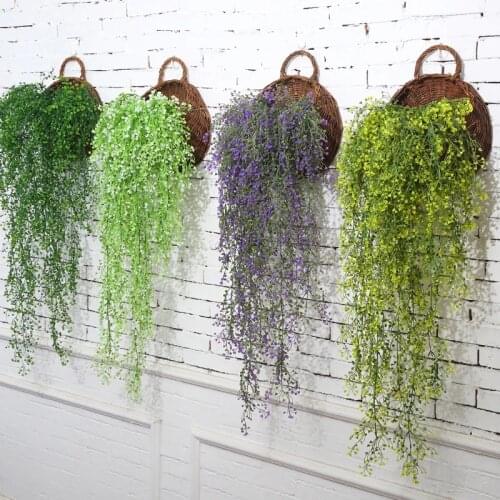Orchid Vine Artificial Leaf Garland Vine Fake Foliage Flower Wall Hanging Basket Flower Orchid Flower Wedding Party Home Decor
