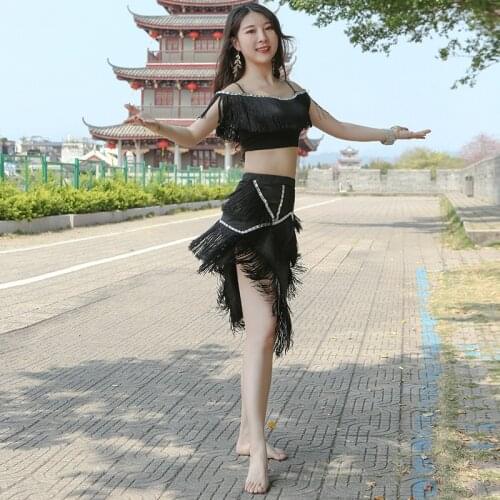 Rhinestones Collars Skating Dress Latin Salsa Dance Costume Dress 2 Pcs Top Skirt For Women Standard Dance Dresses