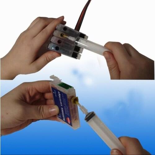 4 Pcs 10ML Refilling Syringe and Adapters for Epson Ink Cartridges or CISS Epson Artisan 725 Stacker Assembly