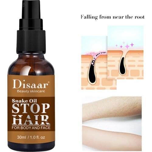 Snake Oil Spray Stop Hair Growth Fast Inhibitor Legs Body Armpit Painless Permanant Hair Removal Beauty Care