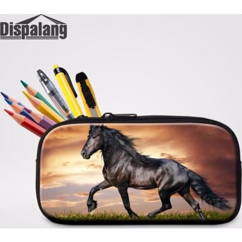 Dispalang Crazy Horse Pencil Bag For Boy Girl Makeup Make Up Bag Zipper Pouch Purse Student Stationery School Office Supply
