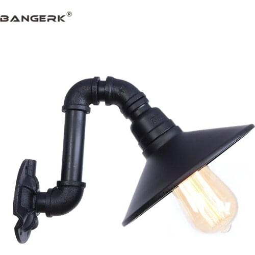 Industrial Water Pipe LED Wall Lamp Loft Decor Wall Light Vintage Edison Sconces Black Iron Aisle Bedside Indoor Lighting