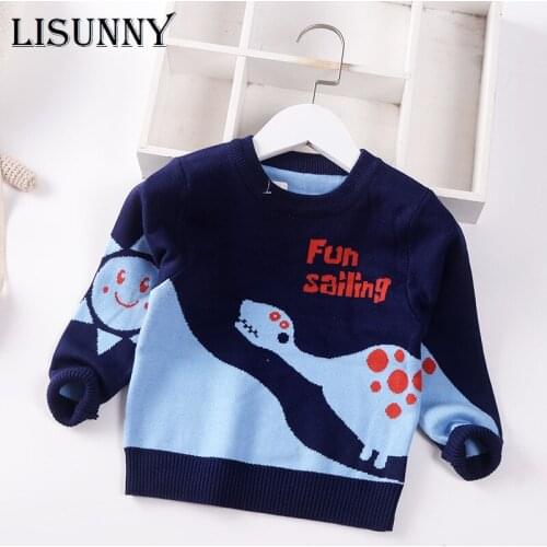 Boys Sweater 2021 Autumn Winter Baby Sweater Jumper Cartoon Letter O-Neck Children Sweater Toddler Pullover Kids Clothes 1-7y