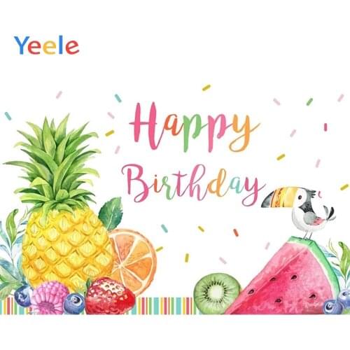 Yeele Tropical Fruits Pineapple Watermelon Birthday Photography Backgrounds Customized Photographic Backdrops for Photo Studio