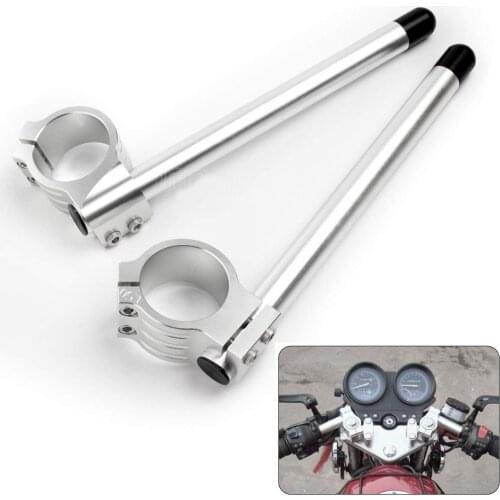 1pair Universal Motorcycle Racing Adjustable Handlebar Chromec 31mm - 52mm Clip On Ons Fork Handle Bar for Cafe Racer Motorbike