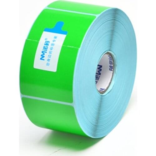 1 Roll Green Thermal Label Sticker Paper 30-100MM Supermarket Price Blank Barcode Labels Direct Print Waterproof Print Supplies