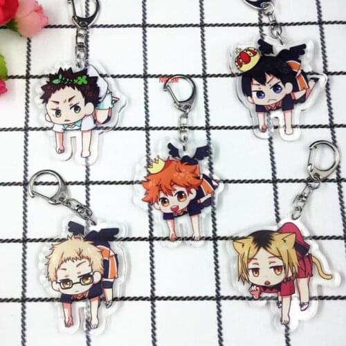 1pc New Anime Haikyuu Kageyama Hinata Kenma Kozume Acrylic Figure Keychain Decor Bag Pendant Collection Model Toys for Kids Gift