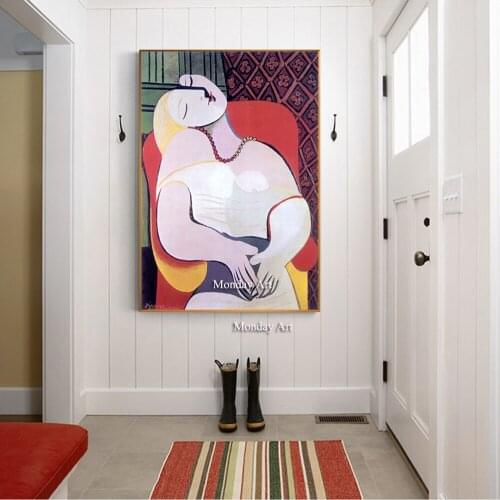 100% Hand Painted Picasso Abstract Oil Painting On Canvas Posters Famous Color Wall Art painting For Living Room Famous Decor