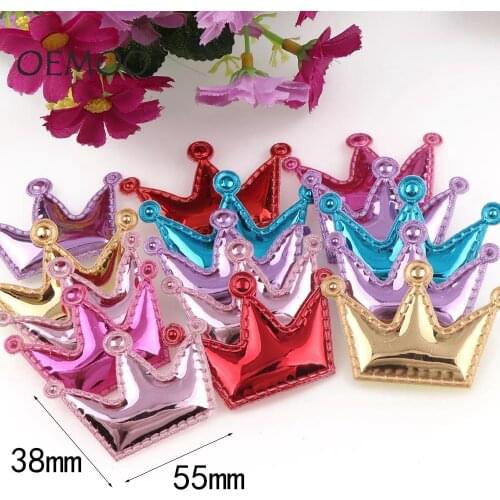 12pcs Crown Felt Pentagram PU Leather Patch W/ Padded Single Sided Glossy Felt Fabric Glitter DIY Craft