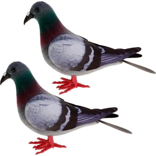 2PCs Artificial Foam Feather Multi-color Doves Decorative Ornament Bird Decor