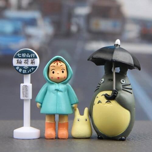 3pcs/set Anime My Neighbor Totoro Action Figure Toy Hayao Miyazaki Mini Garden PVC Action Figures Birthday Gift