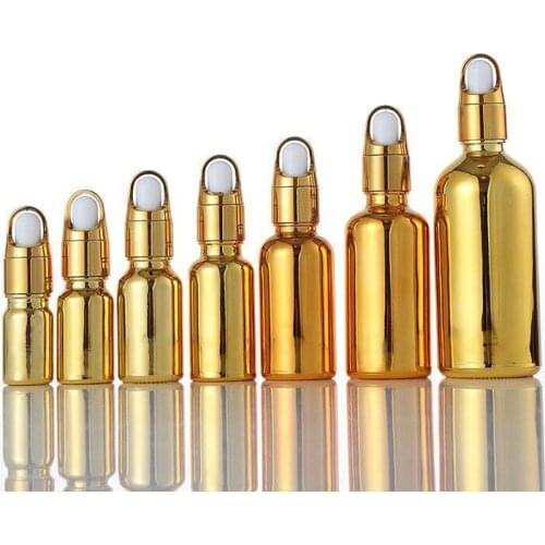 360 x 10ml 20ml 30ml 50ml 100ml Essential Oil Portable Gold Painting Glass With Dropper For Liquid Reagent Pipette Bottles