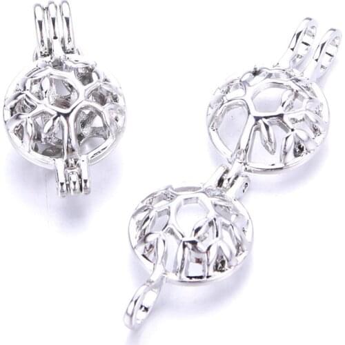 5pcs Tree Of Life Pearl Cage Locket Pendant Jewelry Making Bead Cage Aromatherapy Essential Oil Diffuser For Oyster Pearl